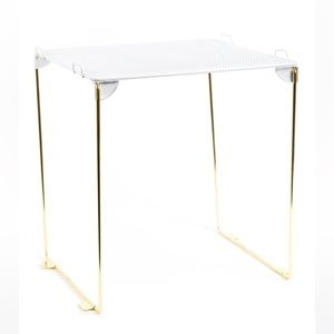White and gold foldable Locker storage shelf